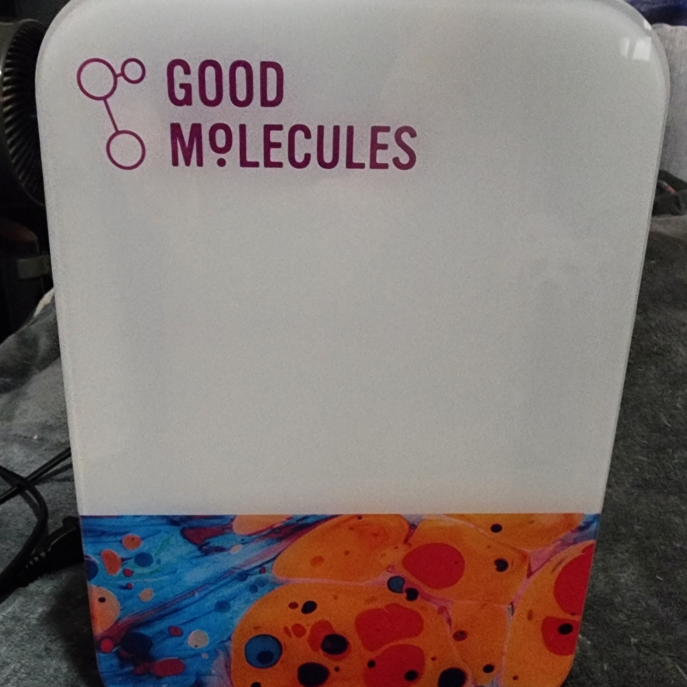 Good Molecules White and Multicolor Mini Fridge